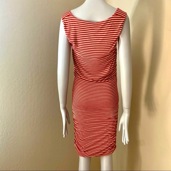 GUESS Red Striped Jersey Bodycon Dress Size Medium - Picture 11 of 15